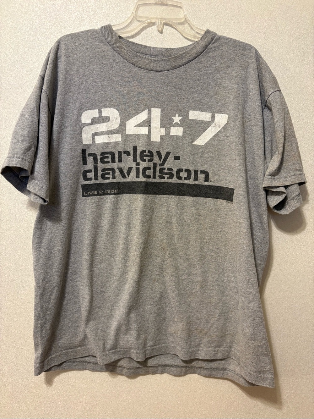 Vintage Harley-Davidson Men's 24/7 Graphic T-Shirt - Gray